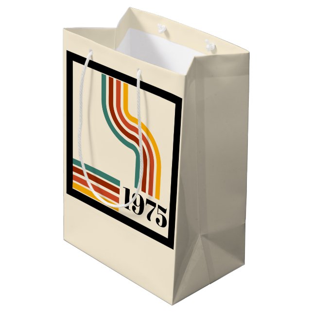 1975 Retro Stripe Vintage Poster Medium Gift Bag (Back Angled)