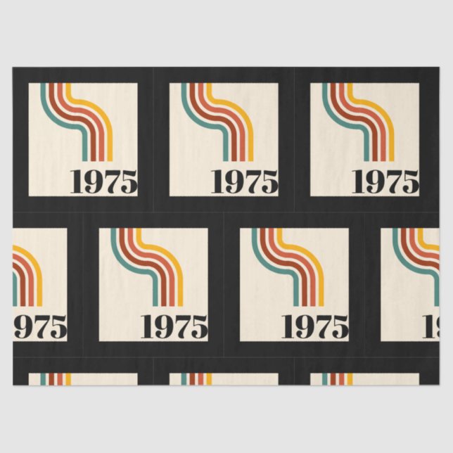 1975 Retro Stripe Vintage Poster Tissue Paper (Front)