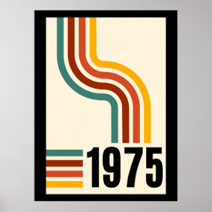 1975 Retro Stripes Vintage Poster