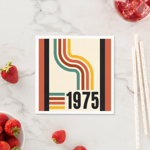1975 Retro Stripes Vintage Poster Napkins
