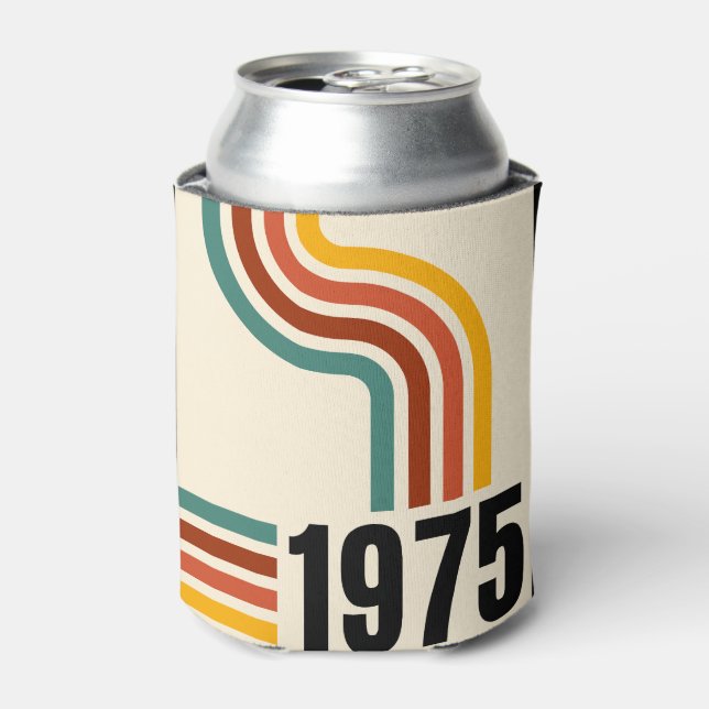 1975 Retro Vintage Poster 50th Birthday Can Cooler (Can Front)