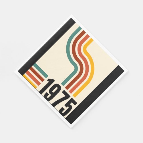 1975 Retro Vintage Poster 50th Birthday Napkins