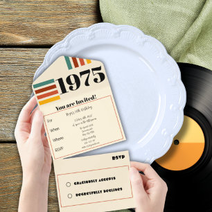 1975 Retro Vintage Poster 50th Birthday Orange All In One Invitation