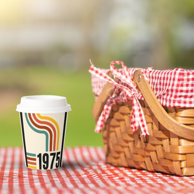 1975 Retro Vintage Poster 50th Birthday Paper Cups (Creator Uploaded)