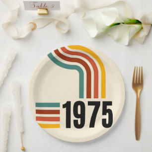 1975 Retro Vintage Poster 50th Birthday Paper Plates