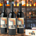 1975 Retro Vintage Poster 50th Birthday Wine Label<br><div class="desc">.: 1975
.: Retro Styling 
.: Coordinating designs available 
.: Other years available
.: Great for a birthday</div>