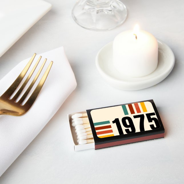 1975 Retro Vintage Poster Style 50th Birthday Matchboxes (Insitu)