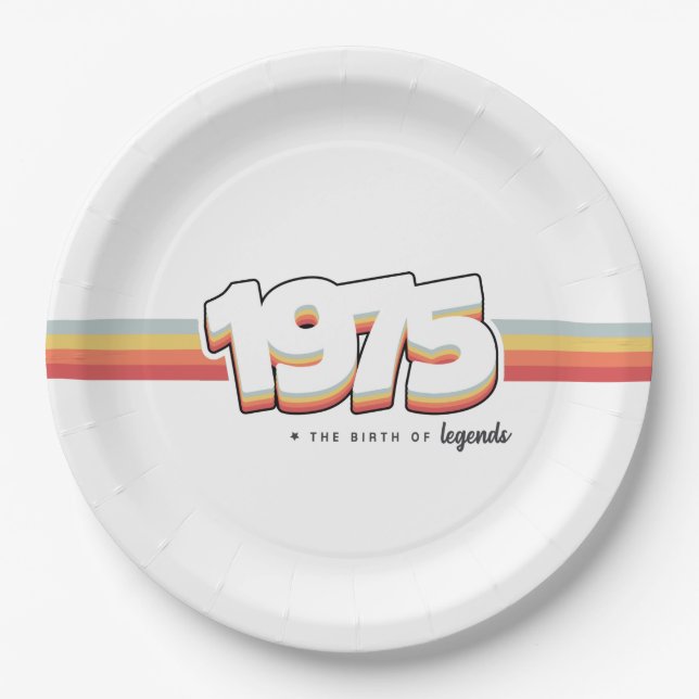 1975 The birth of legends Paper Plates (Front)