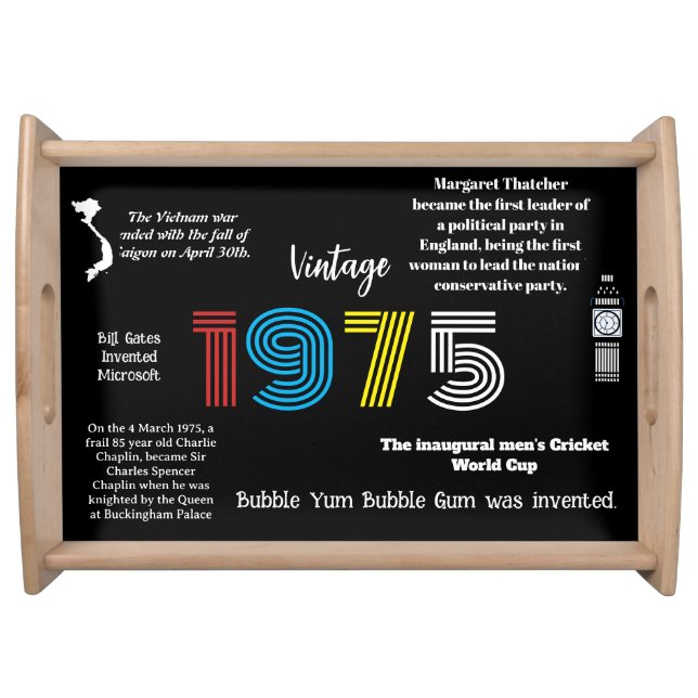 1975 The Year You Were Born 50th Birthday Serving Tray (Front)