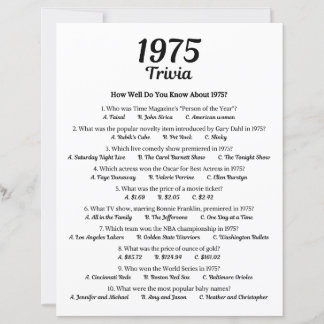 1975 Trivia Game