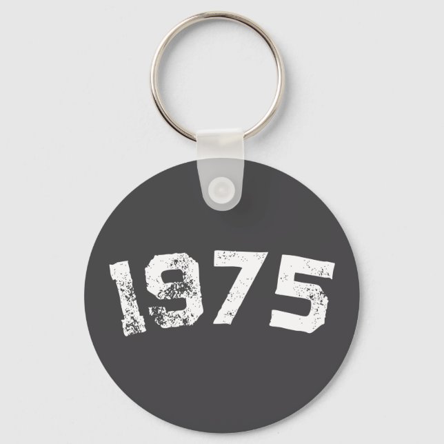 1975 Vintage  50th Birthday Custom Birth Year Keychain (Front)