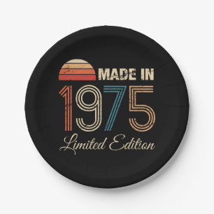 1975 Vintage 50th Birthday Paper Plates