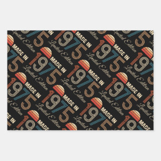 1975 Vintage 50th Birthday Wrapping Paper Sheets