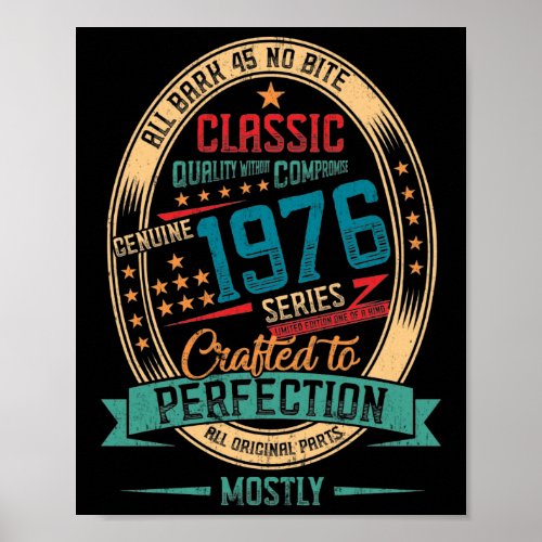 1976 46 years old 46th Birthday Crafted Perfection Poster