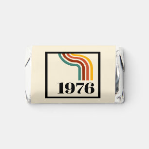 1976 50th Birthday Retro Stripe Vintage Black Hershey's Miniatures