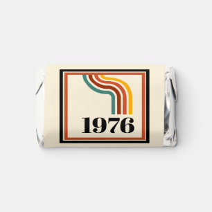 1976 50th Birthday Retro Stripe Vintage Orange Hershey's Miniatures