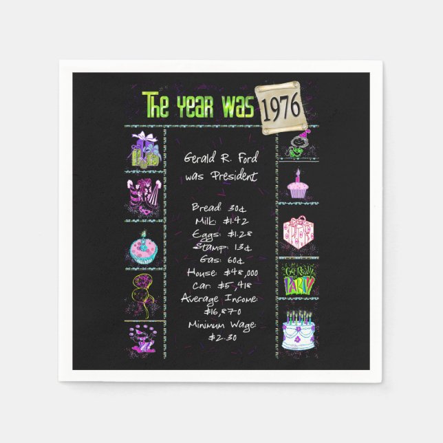 1976 Birth Year Napkins (Front)