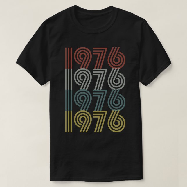1976 Birth Year Retro Style T-Shirt (Design Front)