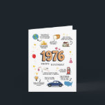 1976 Birthday Card For Husband and Wife<br><div class="desc">Take a Journey back in time to 1976. The Perfect Birthday Card for Mom, Dad, Husband, or Wife Make their birthday unforgettable with a unique card that turns back the clock to 1976! This isn't just a greeting card, it's a time capsule packed with memories, fun facts, and a heartfelt...</div>