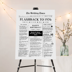 1976 Birthday Newspaper Foam Board