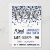 1976 High School College Reunion Invitation