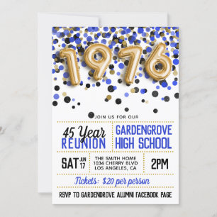 1976 High School College Reunion Invitation