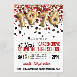 1976 High School College Reunion Invitation