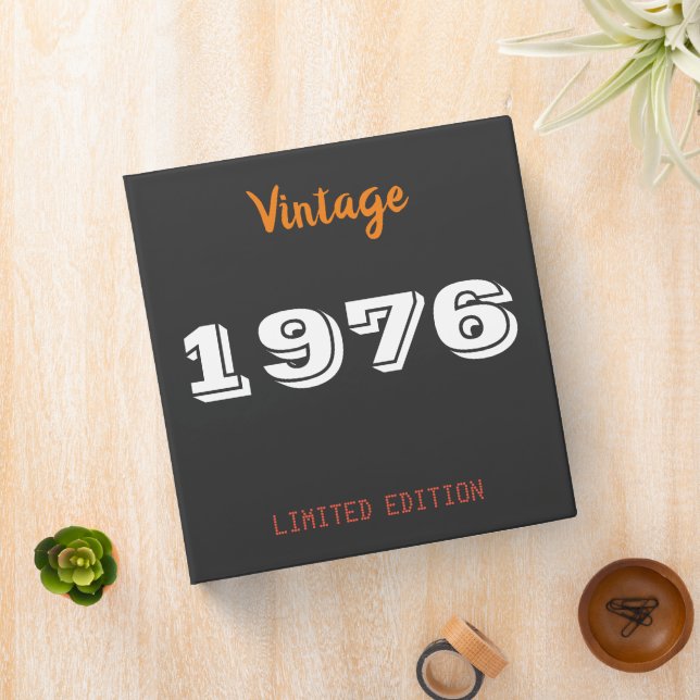 1976 Limited Edition 50th Birthday – Vintage Style 3 Ring Binder (In Situ)