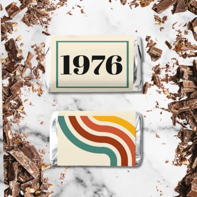 1976 Retro Stripe Vintage Chocolate Candy Favor (Creator Uploaded)