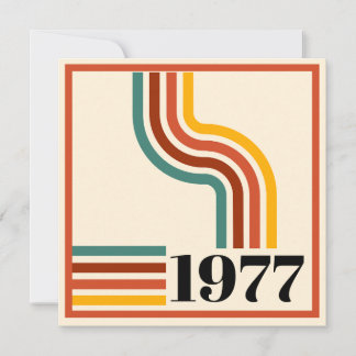 1976 Retro Stripe Vintage Poster Orange Thank You  Invitation