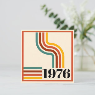 1976 Retro Stripe Vintage Poster Orange Thank You Invitation