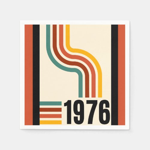 1976 Retro Stripes Vintage  Napkins