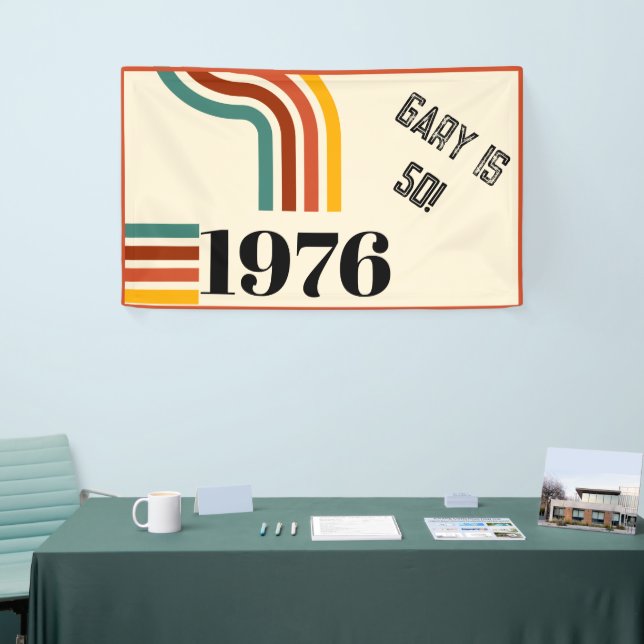 1976 Retro Vintage Poster 50th Birthday Black Banner (Tradeshow)