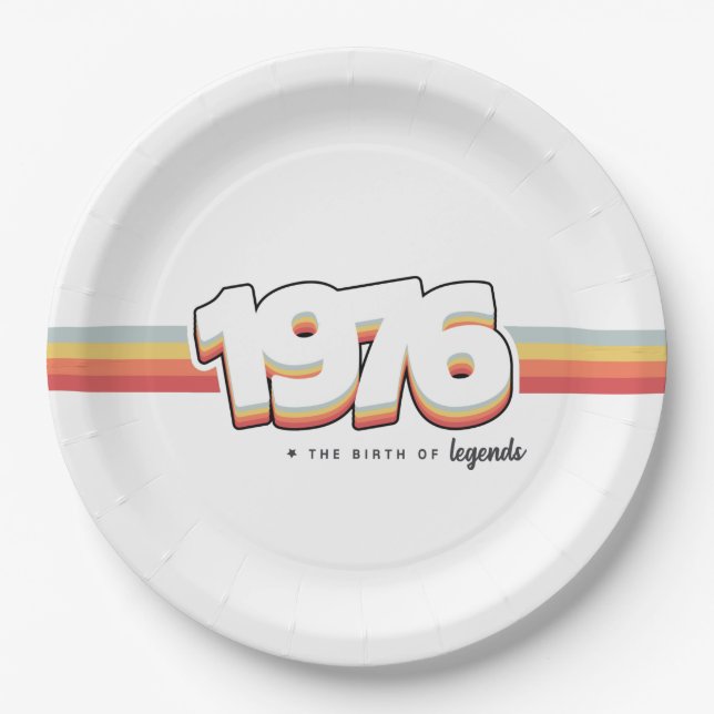 1976 The birth of legends Paper Plates (Front)