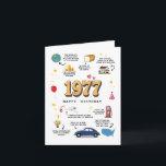 1977 Birthday Card For Husband and Wife<br><div class="desc">Take a Journey back in time to 1977. The Perfect Birthday Card for Mom, Dad, Husband, or Wife Make their birthday unforgettable with a unique card that turns back the clock to 1977! This isn't just a greeting card, it's a time capsule packed with memories, fun facts, and a heartfelt...</div>