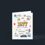 1977 Birthday Card For Husband and Wife<br><div class="desc">Take a Journey back in time to 1977. The Perfect Birthday Card for Mom, Dad, Husband, or Wife Make their birthday unforgettable with a unique card that turns back the clock to 1977! This isn't just a greeting card, it's a time capsule packed with memories, fun facts, and a heartfelt...</div>