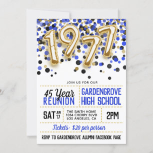 1977 High School College Reunion Invitation