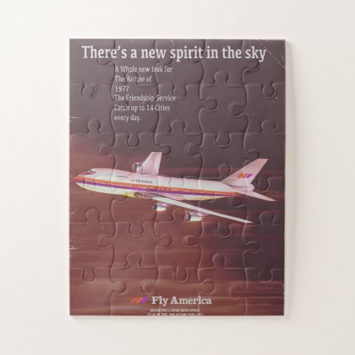 1977 vintage style Airliner poster Jigsaw Puzzle