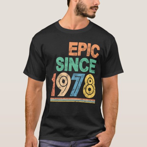 1978 40th Vintage Retro Birthday Bday fortieth 70s T_Shirt