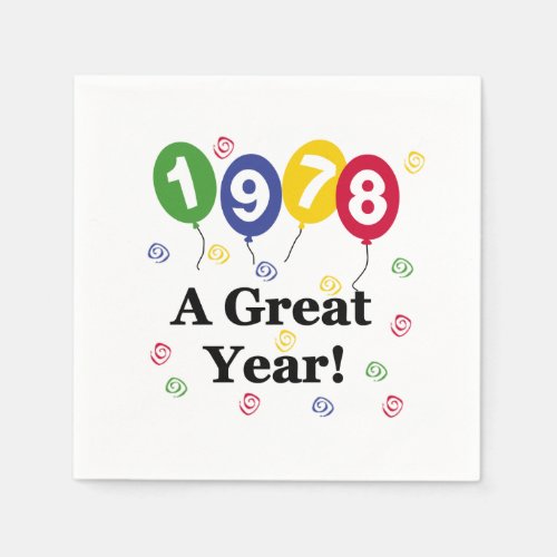 1978 A Great Year Birthday Paper Napkins