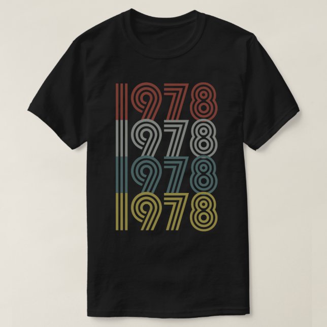 1978 Birth Year Retro Style T-Shirt (Design Front)