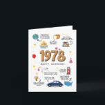 1978 Birthday Card For Husband and Wife<br><div class="desc">Take a Journey back in time to 1978. The Perfect Birthday Card for Mom, Dad, Husband, or Wife Make their birthday unforgettable with a unique card that turns back the clock to 1978! This isn't just a greeting card, it's a time capsule packed with memories, fun facts, and a heartfelt...</div>