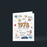 1978 Birthday Card For Husband and Wife<br><div class="desc">Take a Journey back in time to 1978. The Perfect Birthday Card for Mom, Dad, Husband, or Wife Make their birthday unforgettable with a unique card that turns back the clock to 1978! This isn't just a greeting card, it's a time capsule packed with memories, fun facts, and a heartfelt...</div>