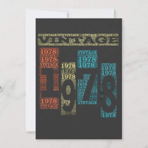 1978 Retro Vintage 41th Birthday Gift T Shirt Invitation