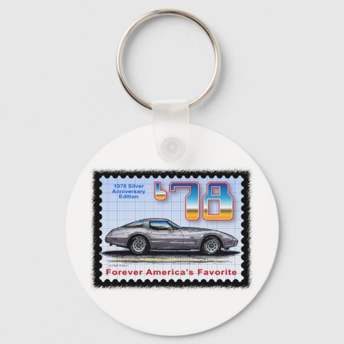 1978 Silver Anniversary Special Edition Corvette Keychain