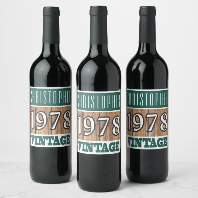 1978 Year of Birth Wine Label (Bottles)