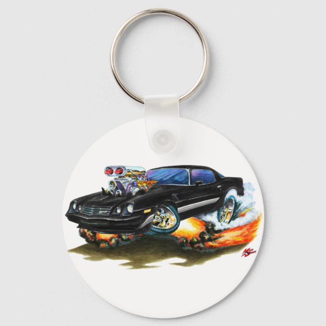 1979-81 Camaro Z28 Black-Grey Car Keychain (Front)