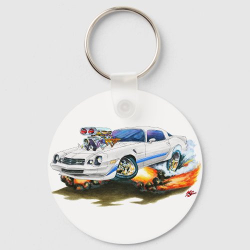 1979-81 Camaro Z28 White-Blue Car Keychain