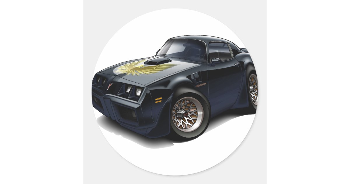 1979 81 Trans Am Black Car Classic Round Sticker Zazzle Com