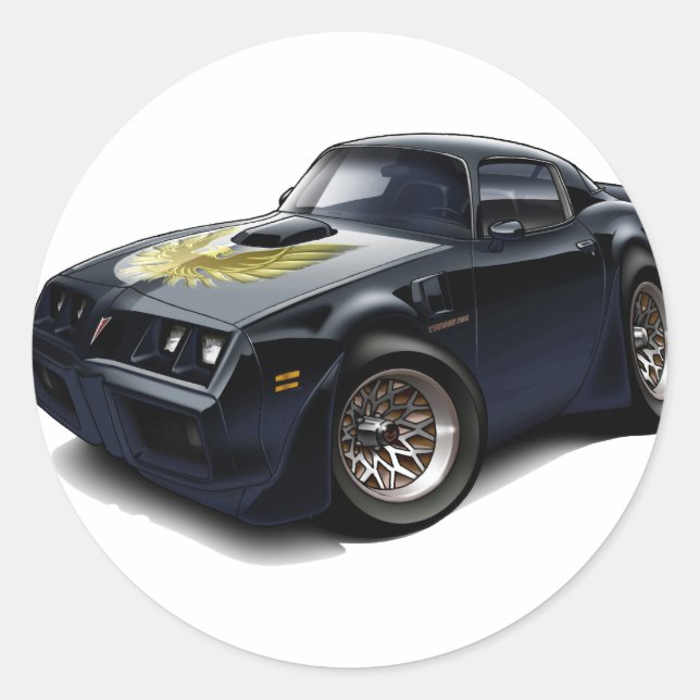 1979-81 Trans Am Black Car Classic Round Sticker (Front)